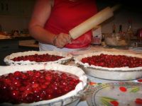 making cherry pies