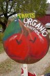 tarts organic cherries hand painted sign